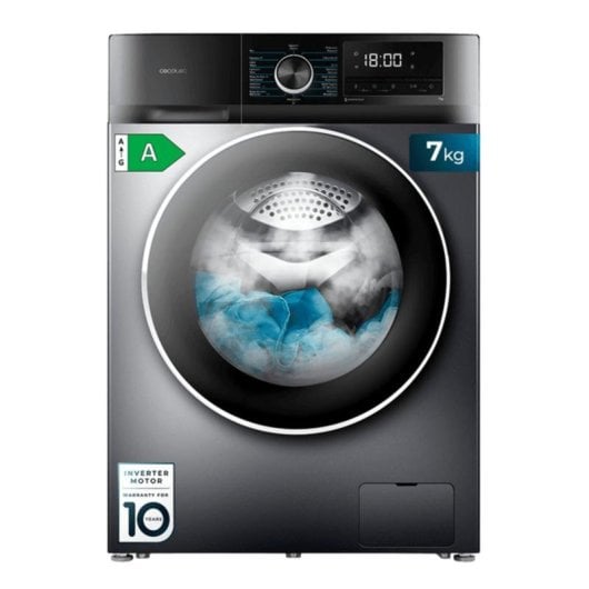 Máquina de Lavar Roupa Cecotec Bolero DressCode 7500 Inverter 7 kg 1400 rpm A Aço Inox SteamMax