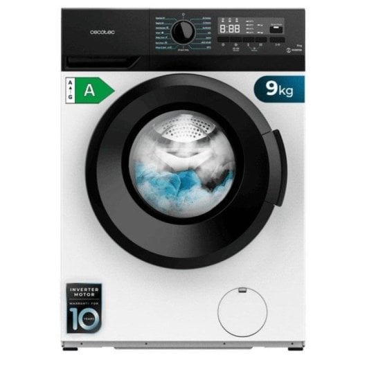 Máquina de Lavar Roupa Cecotec Bolero DressCode 9300 Inverter Maxx 9 kg 1400 rpm A Branco Motor Inverter Vapor
