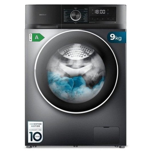 Máquina de Lavar Roupa Cecotec Bolero DressCode 9500 Inverter 9 kg 1400 rpm A Inox Vapor