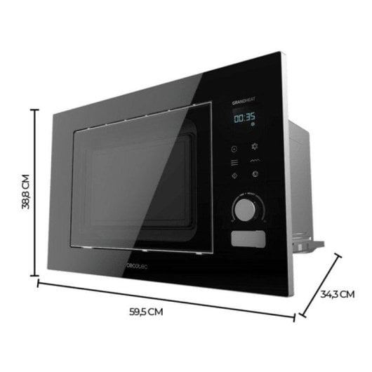 Mikrowelle Cecotec GrandHeat 2090 Built-in Touch Black 21L 1200W mit Grill, LED-Display, 8 Automatikprogrammen