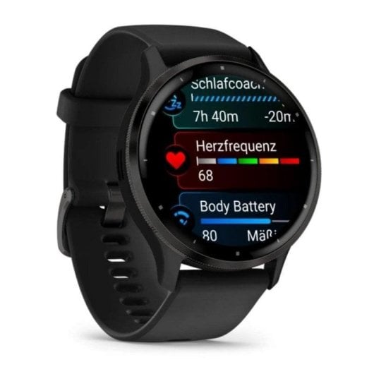 Garmin Venu 3 Bluetooth GPS WiFi 45mm AMOLED Noir/Gris M Étanche 5ATM SpO2 Pulsomètre