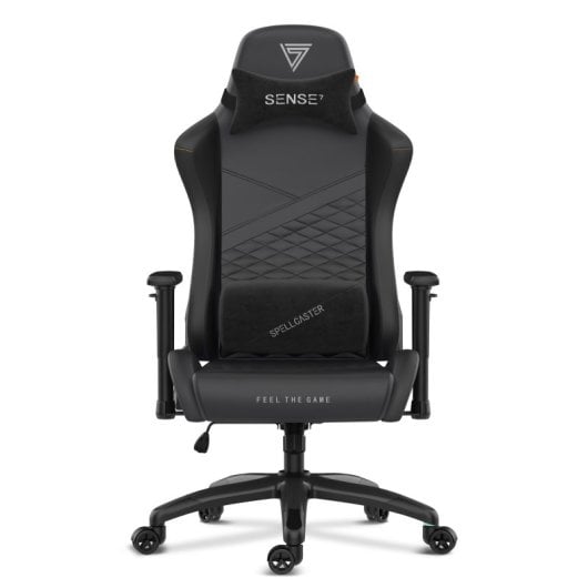 SENSE7 Spellcaster Senshi Edition XL Silla Gaming de Ecopiel Ergonómico Soporte Lumbar Negra