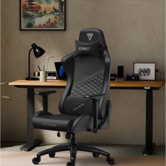 SENSE7 Spellcaster Senshi Edition XL Silla Gaming de Ecopiel Ergonómico Soporte Lumbar Negra