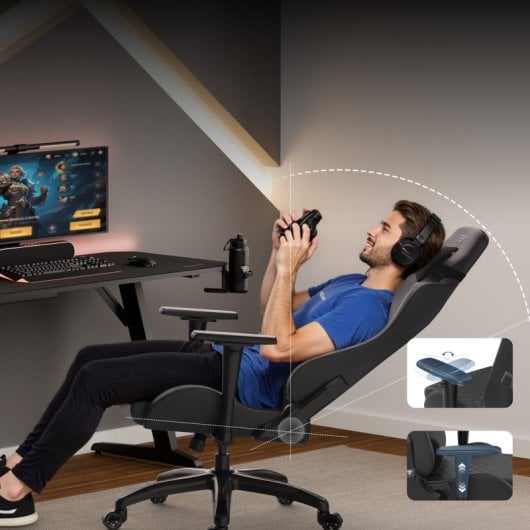 SENSE7 Spellcaster Senshi Edition XL Silla Gaming de Ecopiel Ergonómico Soporte Lumbar Negra