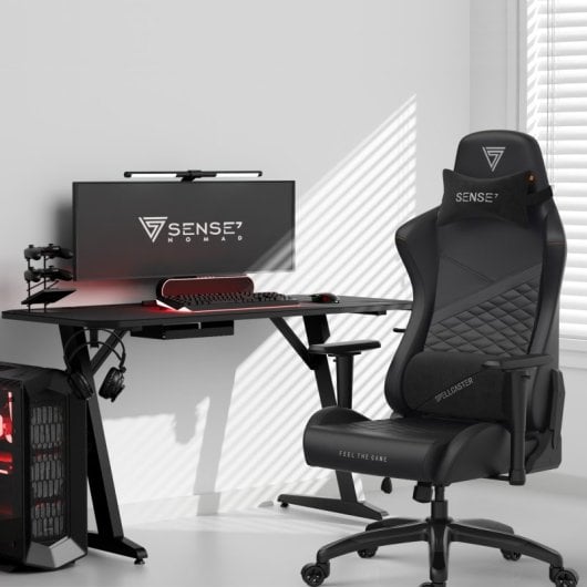 SENSE7 Spellcaster Senshi Edition XL Silla Gaming de Ecopiel Ergonómico Soporte Lumbar Negra