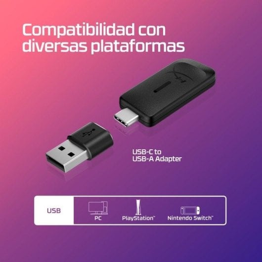Auriculares HyperX Cloud III Wireless Gaming Inalámbricos USB-C Cancelación de Ruido Negro