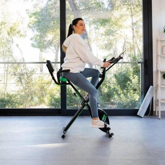 Bicyclette d'appartement Cecotec Drumfit X-bike 3000 Neo Pro pliable LCD 8 résistances bandes élastiques