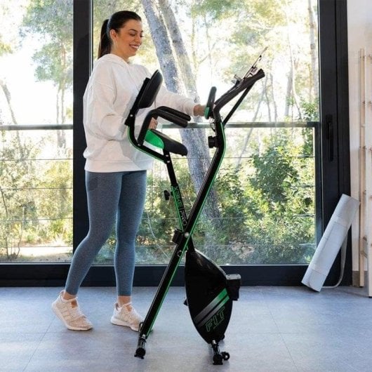 Bicyclette d'appartement Cecotec Drumfit X-bike 3000 Neo Pro pliable LCD 8 résistances bandes élastiques