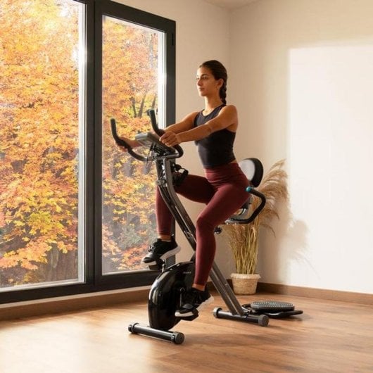 Bicyclette d'appartement Cecotec Drumfit X-bike 3000 Neo Pro pliable LCD 8 résistances bandes élastiques