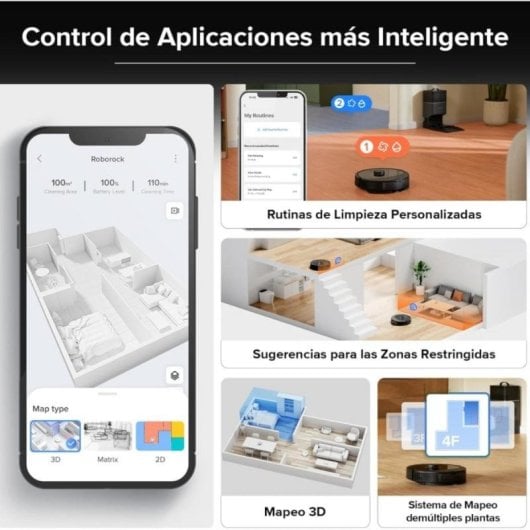 Roborock Q8 Max+ Robot Aspirador + Estação de Esvaziamento Automático Preto
