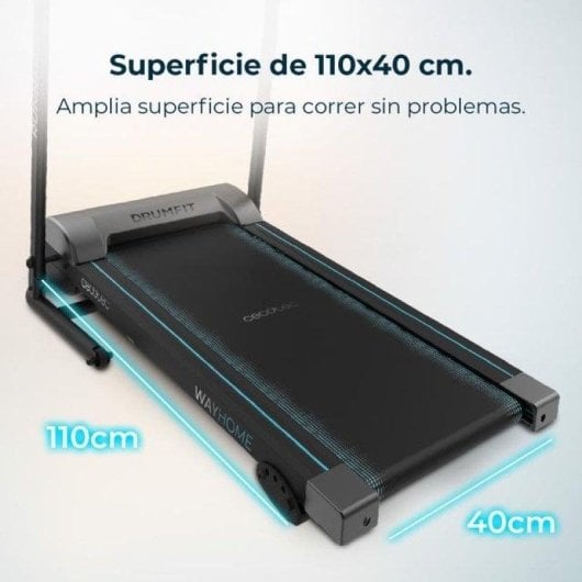 Tapis de course Cecotec DrumFit WayHome 1200 Runner Sprint pliable 1100 W LED