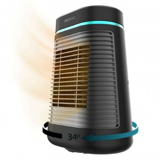 Riscaldatore in ceramica nera intelligente Cecotec ReadyWarm 1550 Max Ceramic Rotate 1500W