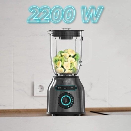 Standmixer Cecotec Power Black Titanium 2200MAX Smooth 2200W 1.8L Edelstahl Glas