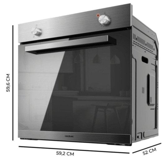 Horno elétrico Cecotec Bolero Hexa C126000 Mirror 77L Inox com vapor e limpeza fácil