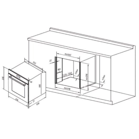 Horno elétrico Cecotec Bolero Hexa C126000 Mirror 77L Inox com vapor e limpeza fácil