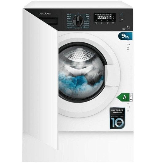 Máquina de Lavar Roupa Cecotec Bolero DressCode 940 BI Inverter A 9 kg 1350rpm Classe A Branco SteamMax