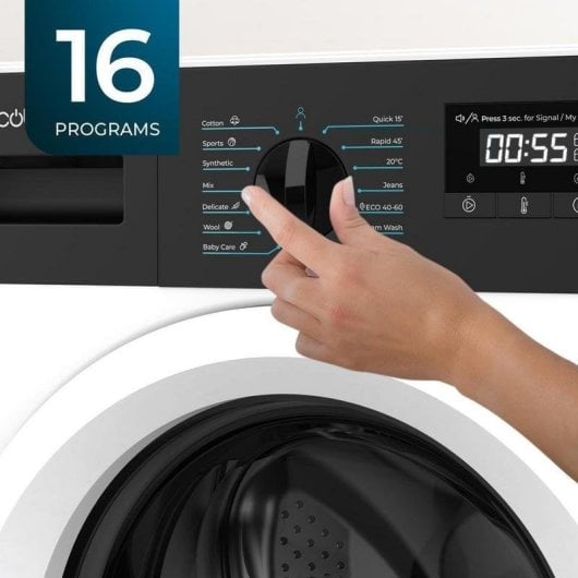 Máquina de Lavar Roupa Cecotec Bolero DressCode 940 BI Inverter A 9 kg 1350rpm Classe A Branco SteamMax