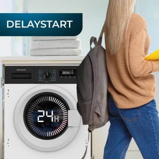 Máquina de Lavar Roupa Cecotec Bolero DressCode 940 BI Inverter A 9 kg 1350rpm Classe A Branco SteamMax