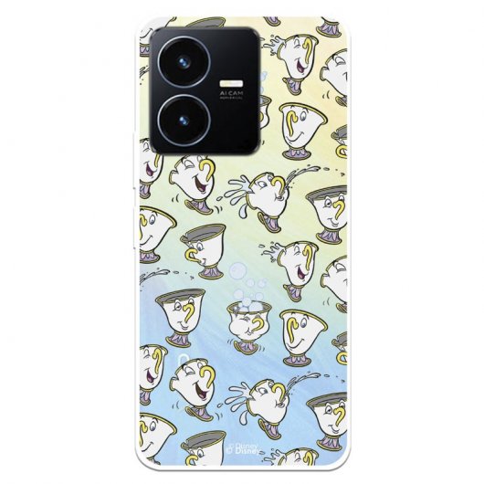 Funda Para Vivo Y S Oficial De Disney Chip Potts Siluetas La Bella Y