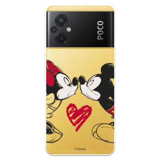 Funda Para Xiaomi Poco M5 Oficial De Disney Mickey Y Minnie Beso