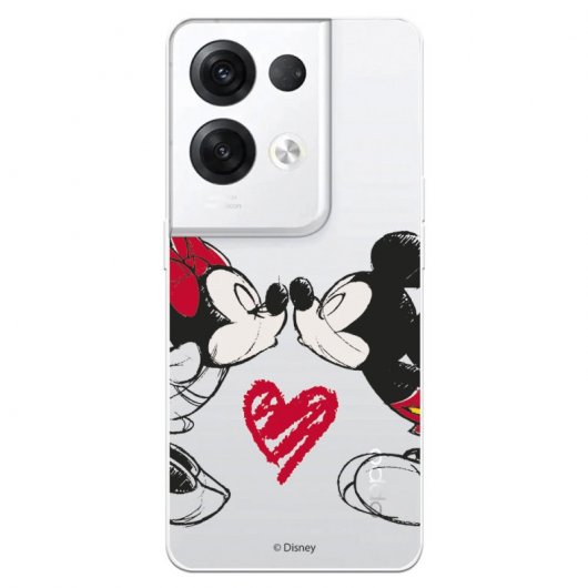 Funda Para Oppo Reno 8 Pro Oficial De Disney Mickey Y Minnie Beso