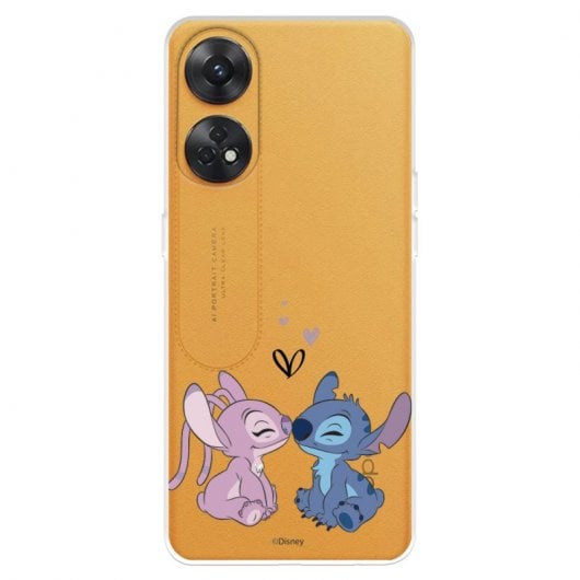 Funda Para Oppo Reno T Oficial De Disney Angel Stitch Beso Lilo