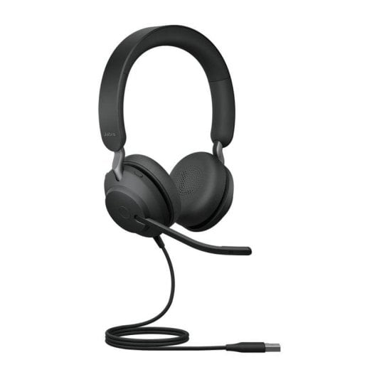 Auricolari Jabra Evolve2 40 SE con cavo USB-A per chiamate e musica, microfono a braccio, isolamento acustico, neri