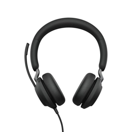 Auriculaires Jabra Evolve2 40 SE filaires USB-C pour appels et musique avec Busylight et réduction de bruit passive noirs