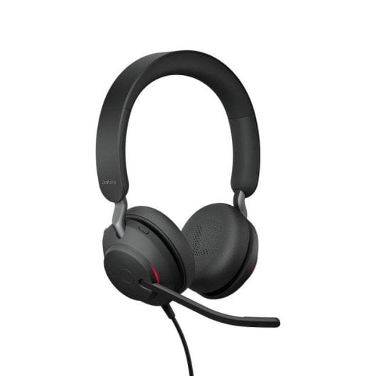 Auriculaires Jabra Evolve2 40 SE filaires USB-C pour appels et musique avec Busylight et réduction de bruit passive noirs