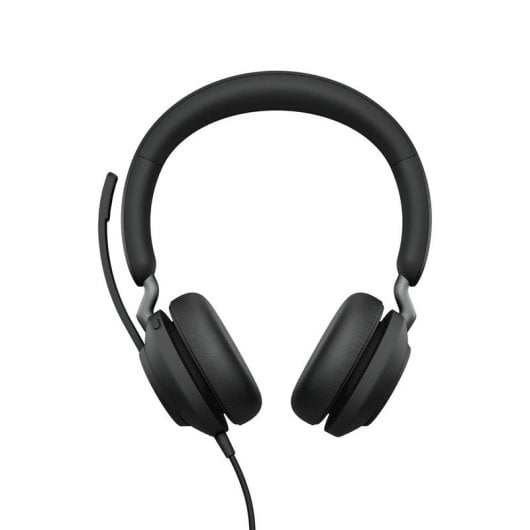 Auriculaires Jabra Evolve2 40 SE filaires USB-C pour appels et musique avec Busylight et réduction de bruit passive noirs