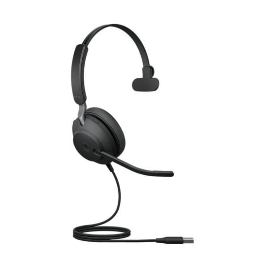 Auricolare Jabra Evolve2 40 SE con cavo USB-A per chiamate e musica Mono, cancellazione passiva del rumore, nero