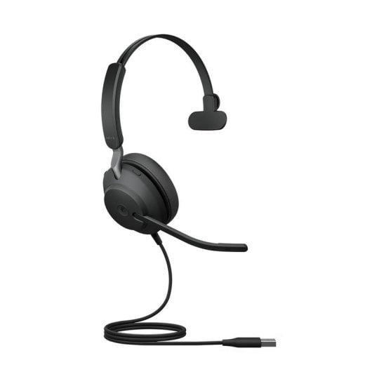 Auricolare Jabra Evolve2 40 SE con cavo USB-A per chiamate e musica Mono, cancellazione passiva del rumore, nero
