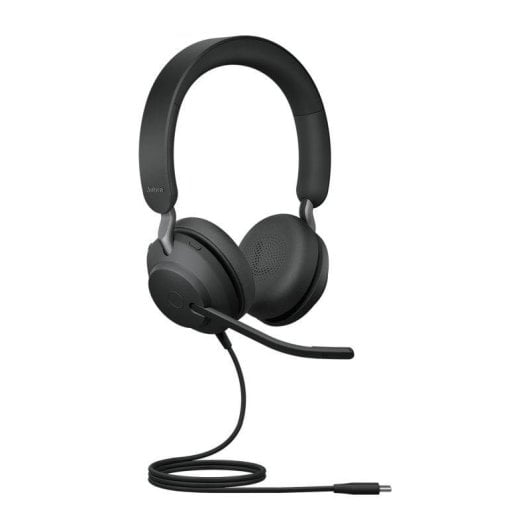 Auriculaires Jabra Evolve2 40 SE filaires USB-C pour appels et musique, Micro antibruit, Noir