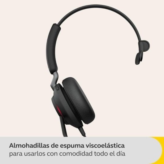 Auricolari Jabra Evolve2 40 con cavo USB-A per Chiamate/Musica con cancellazione passiva del rumore, microfoni integrati, neri
