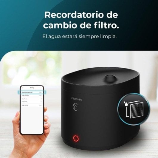 Bebedouro Automático Cecotec Pumba 2500 Refresh Smart WiFi Filtro 2.5L Preto