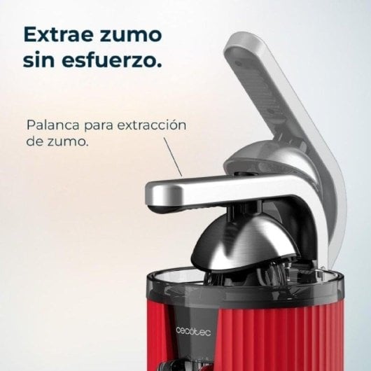 Spremiagrumi Cecotec Xqueeze Retrojuice 600 600W Acciaio Inox Rosso Antigoccia