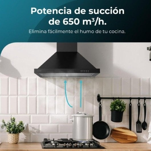 Campana extractora Cecotec Bolero Flux PM 606500 Ducto/Recirculação 60cm LED filtros carbono