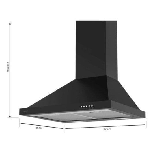 Campana extractora Cecotec Bolero Flux PM 606500 Ducto/Recirculação 60cm LED filtros carbono