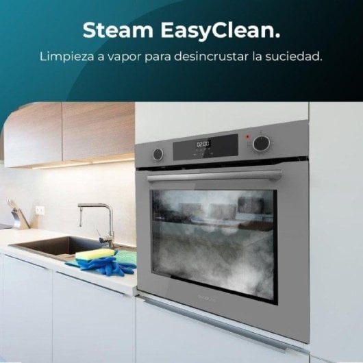 Horno elétrico Cecotec Bolero Hexa M226000 Glass 72L Cinzento com vapor e autolimpeza