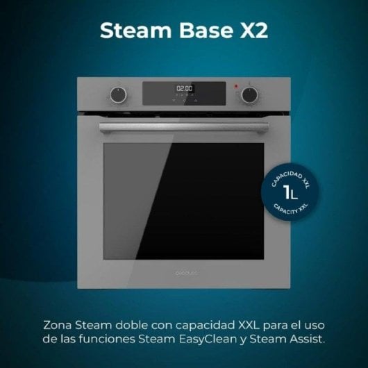 Horno elétrico Cecotec Bolero Hexa M226000 Glass 72L Cinzento com vapor e autolimpeza