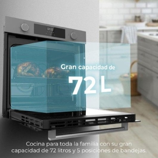 Horno elétrico Cecotec Bolero Hexa M226000 Glass 72L Cinzento com vapor e autolimpeza