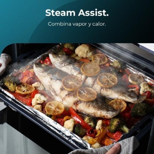 Horno elétrico Cecotec Bolero Hexa M226000 Glass 72L Cinzento com vapor e autolimpeza