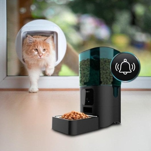 Comedouro Automático Cecotec Pumba 6000 Purrfect Meal Smart Wi-Fi 6L Aço Inoxidável