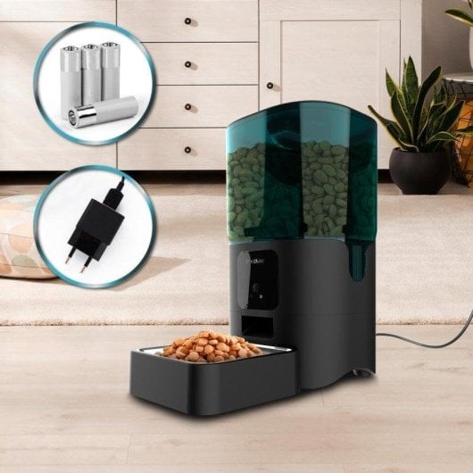 Comedouro Automático Cecotec Pumba 6000 Purrfect Meal Smart Wi-Fi 6L Aço Inoxidável