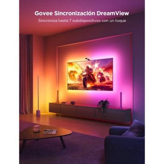 Govee TV Rétroéclairage 3 Lite Bande LED RGBIC+W WiFi/Bluetooth avec caméra pour téléviseurs 55"-65"