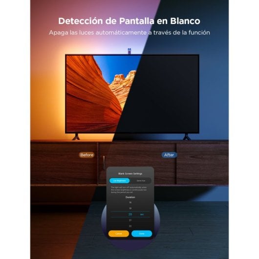 Govee TV Rétroéclairage 3 Lite Bande LED RGBIC+W WiFi/Bluetooth avec caméra pour téléviseurs 55"-65"