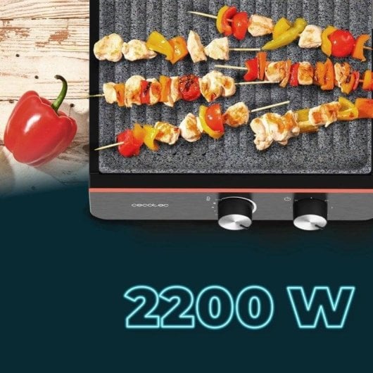 Kontaktgrill Cecotec Rock'nGrill Blaze Neon 2200W Steinbeschichtung abnehmbare Platten