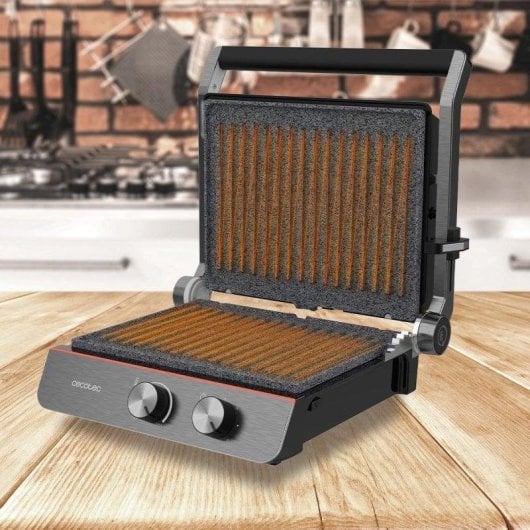 Kontaktgrill Cecotec Rock'nGrill Blaze Neon 2200W Steinbeschichtung abnehmbare Platten