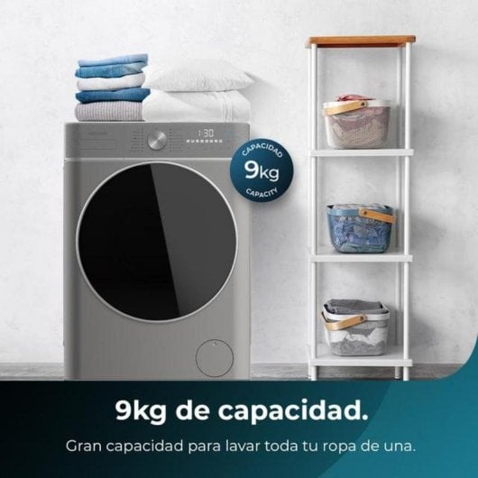 Máquina de Lavar Roupa Cecotec Bolero DressCode 9800 Inverter Steel 9 kg 1400 rpm A Aço Inox