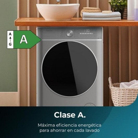 Máquina de Lavar Roupa Cecotec Bolero DressCode 9800 Inverter Steel 9 kg 1400 rpm A Aço Inox